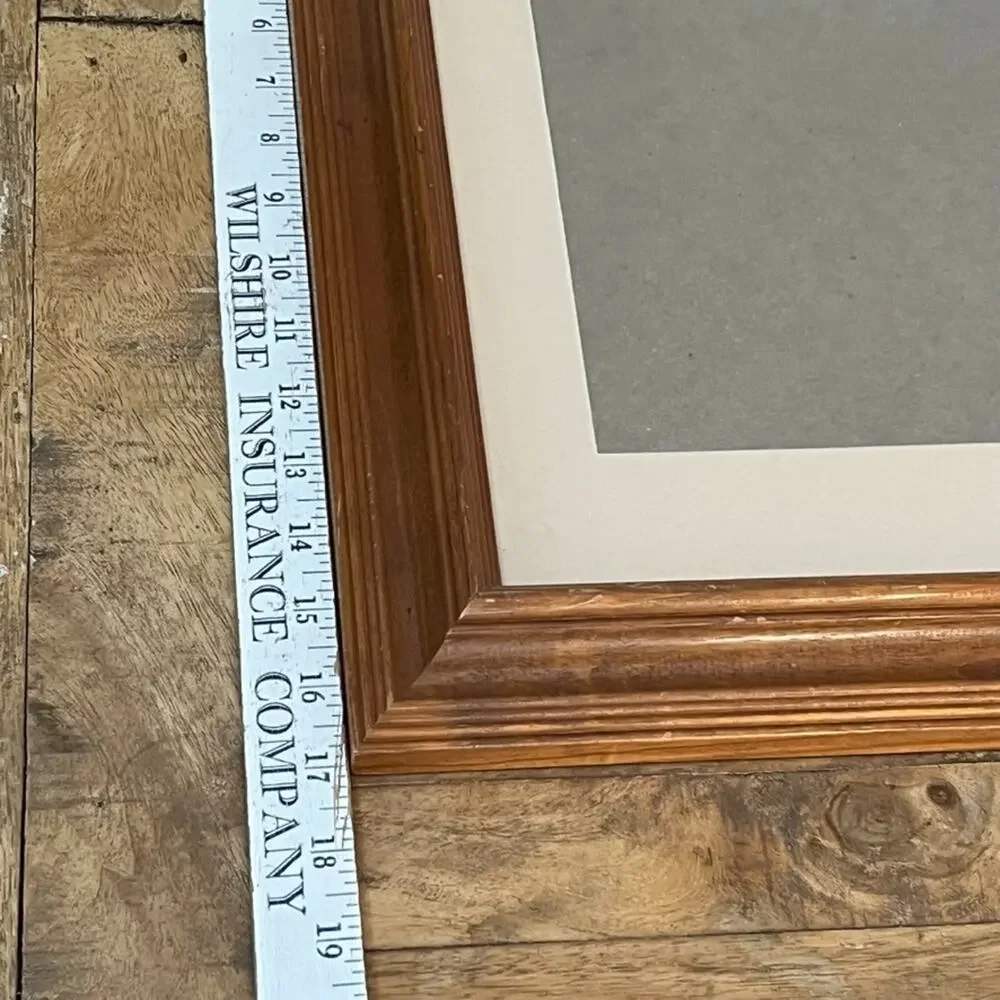 Wooden Picture Frame With Beige Mat 7.5 x 10 in Wall Hanging